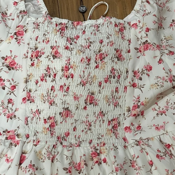 NEW! Scarlet Darkness Floral Midi Cottagecore Dress Corset Lace Trim XL Pockets - Picture 9 of 11